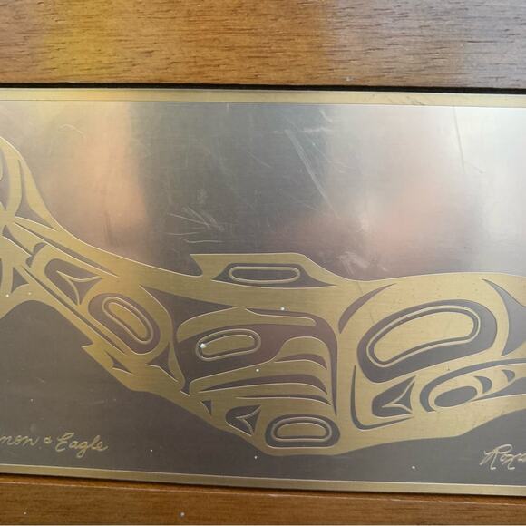 Vintage Roxana Leask Copper 11.5” Keepsake Whale Box Alaskan Art - Picture 4 of 15